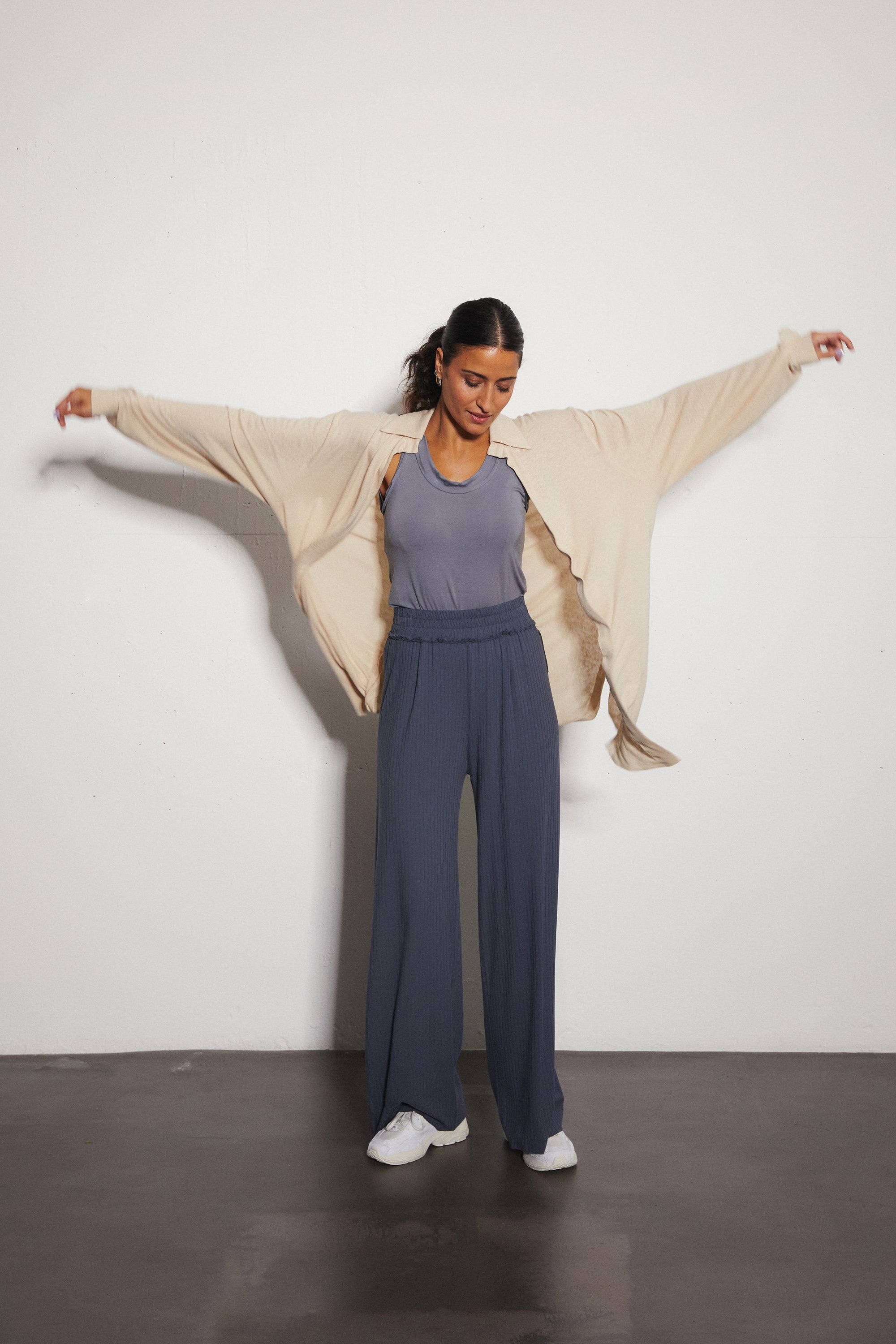 Bluse Leinen Mittelknopf