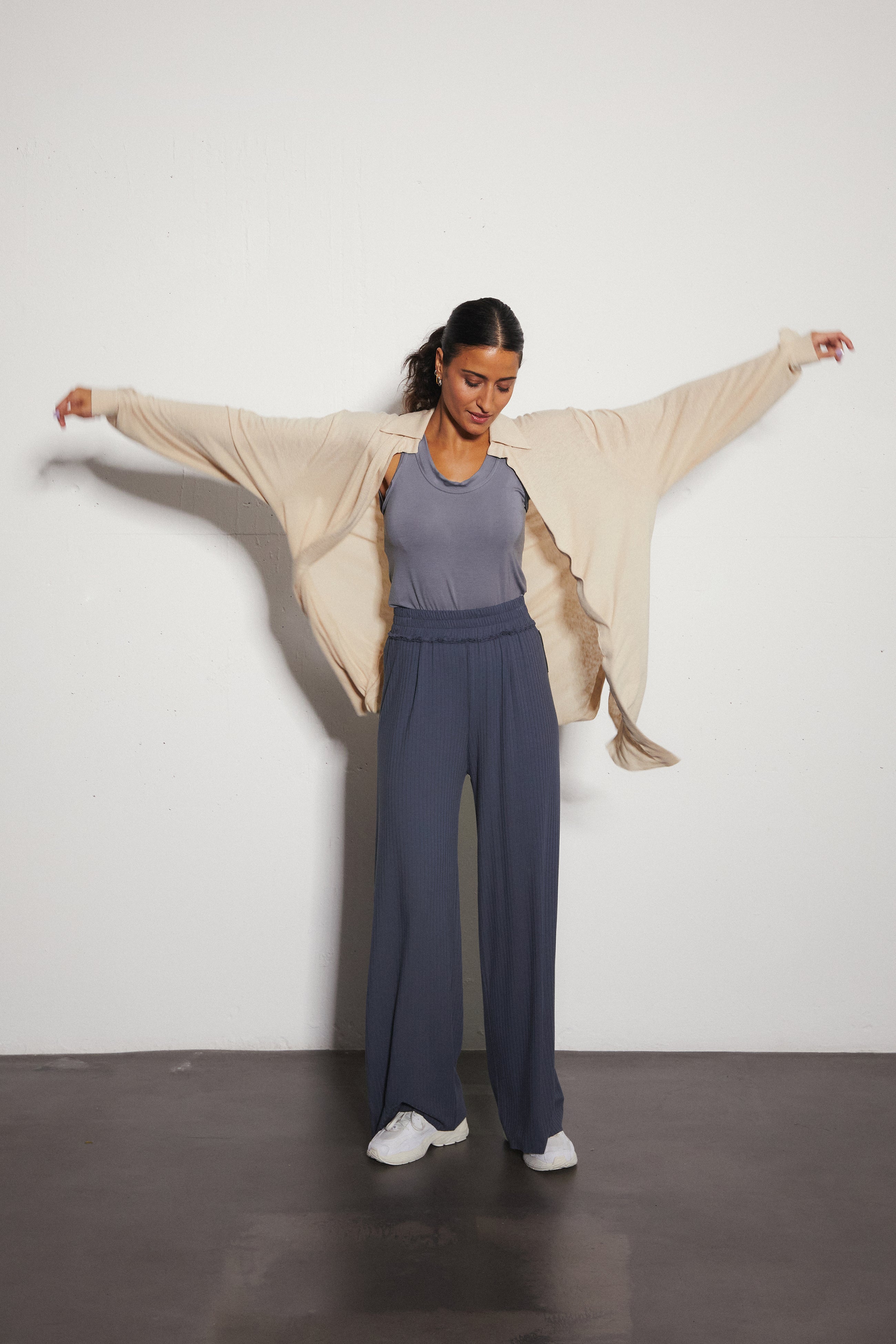 Bluse Leinen Mittelknopf