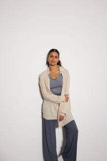 Bluse Leinen Mittelknopf