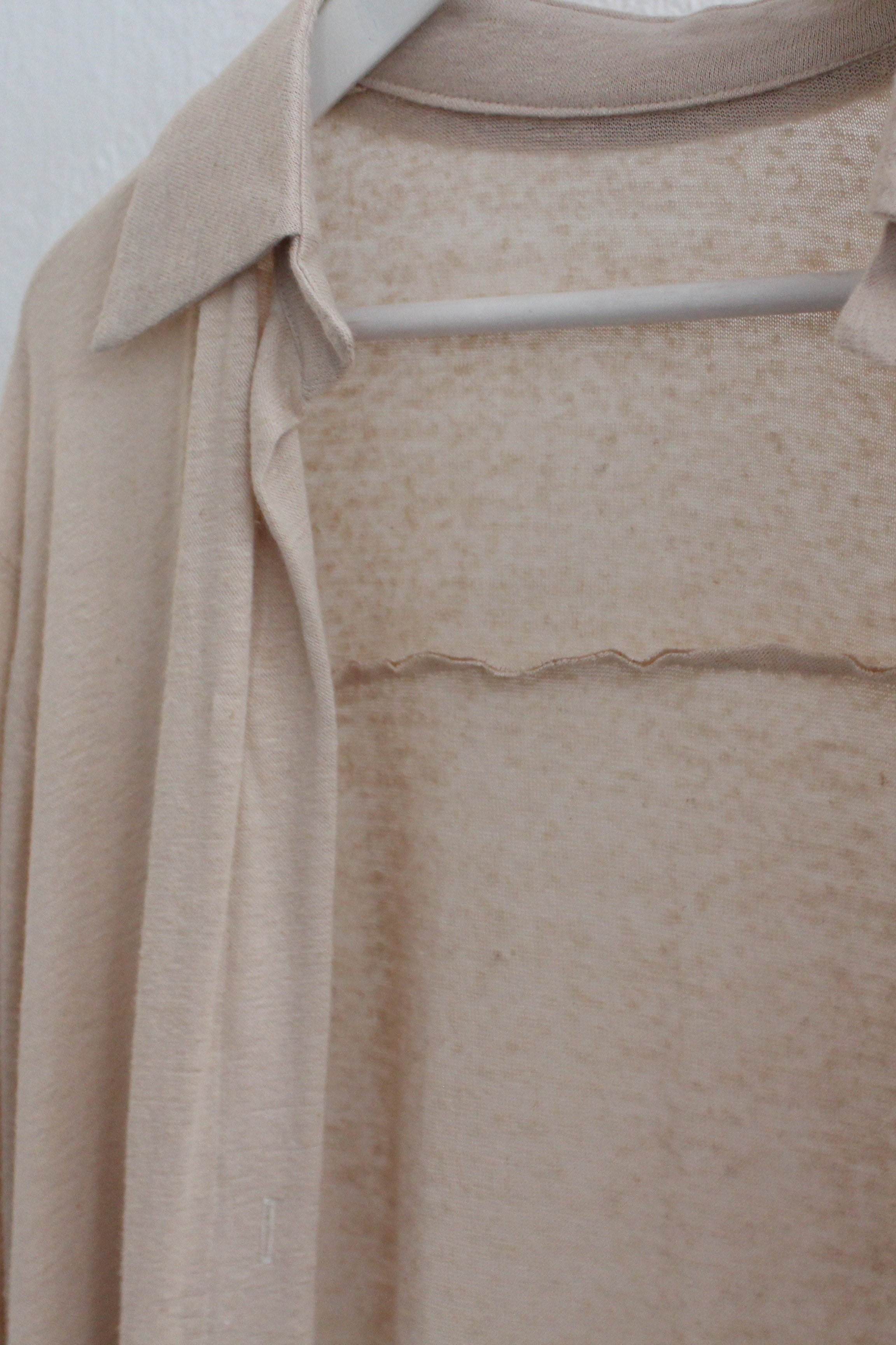 Bluse Leinen Mittelknopf