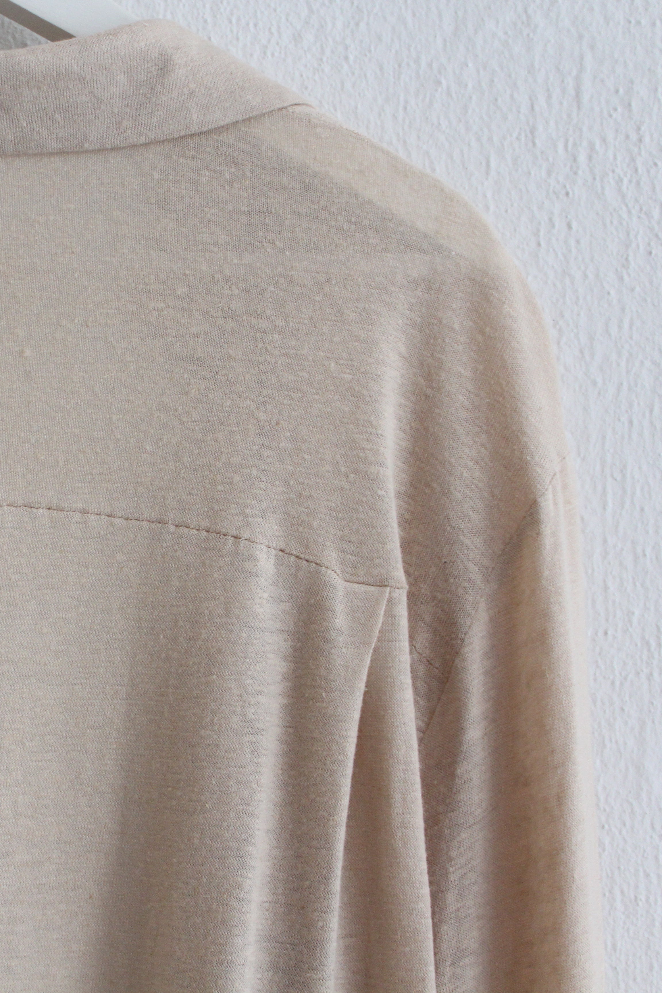 Bluse Leinen Mittelknopf
